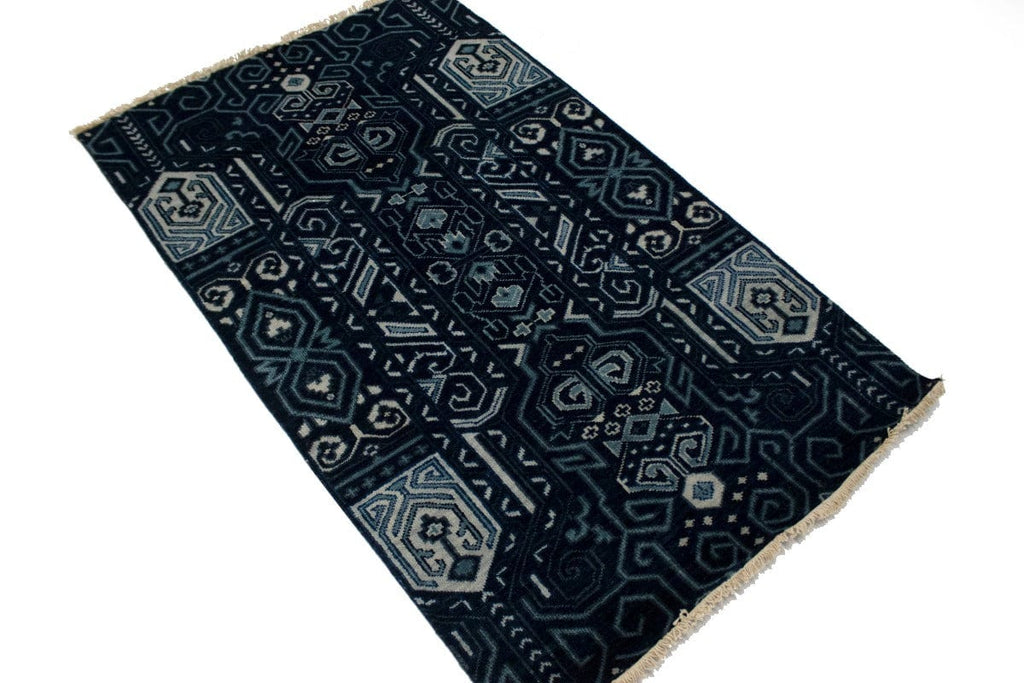 Dark Navy & Gray 3X5 Contemporary Rug