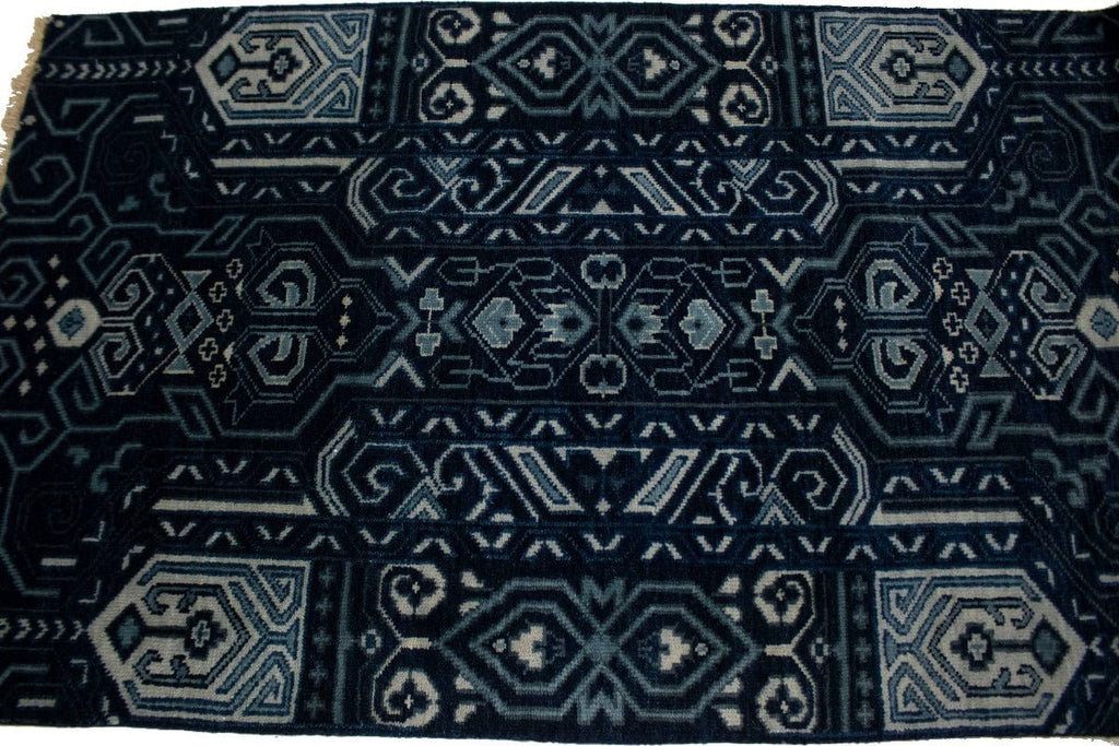 Dark Navy & Gray 3X5 Contemporary Rug