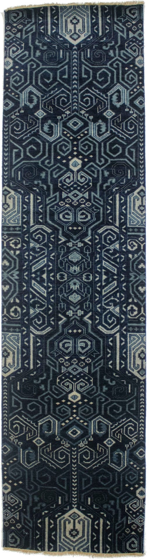 Dark Navy & Gray 3X10 Contemporary Rug