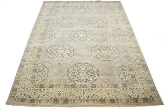 Gray Floral 8X11 Oushak Chobi Oriental Rug