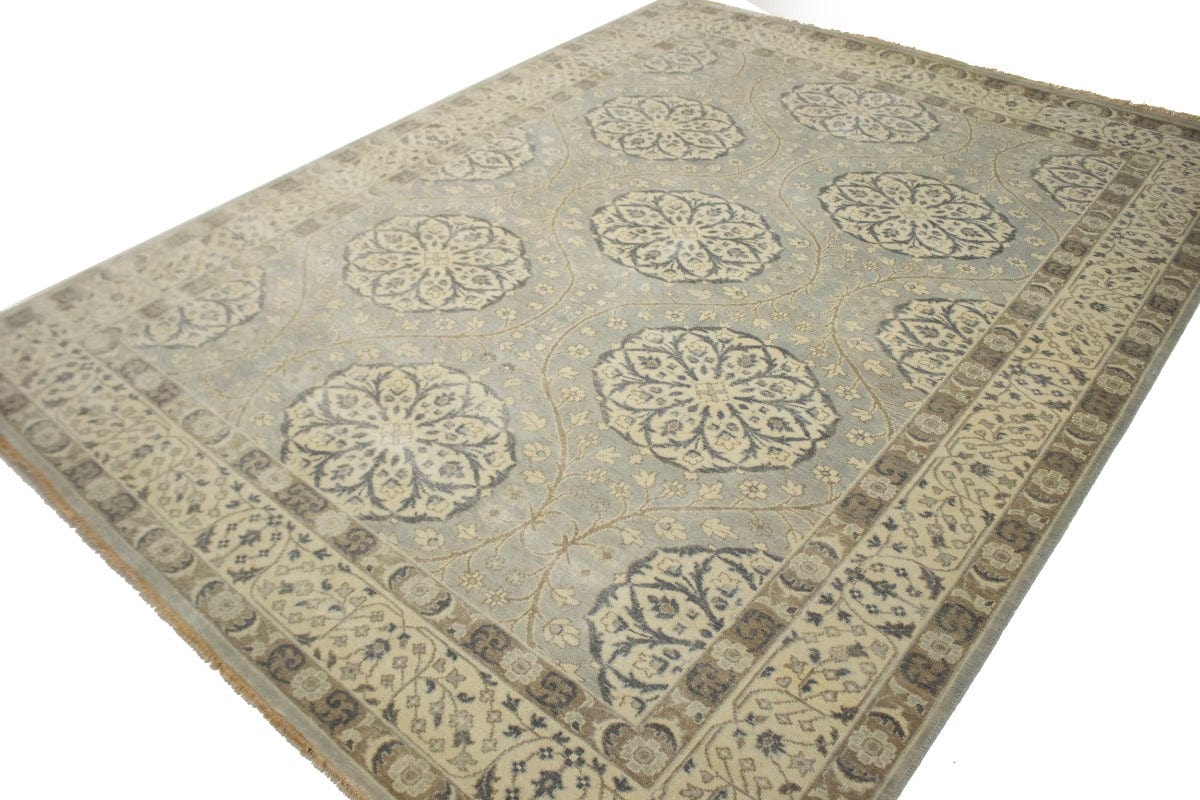 Gray Floral 8X11 Oushak Chobi Oriental Rug