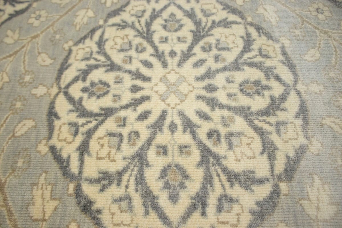 Gray Floral 8X11 Oushak Chobi Oriental Rug