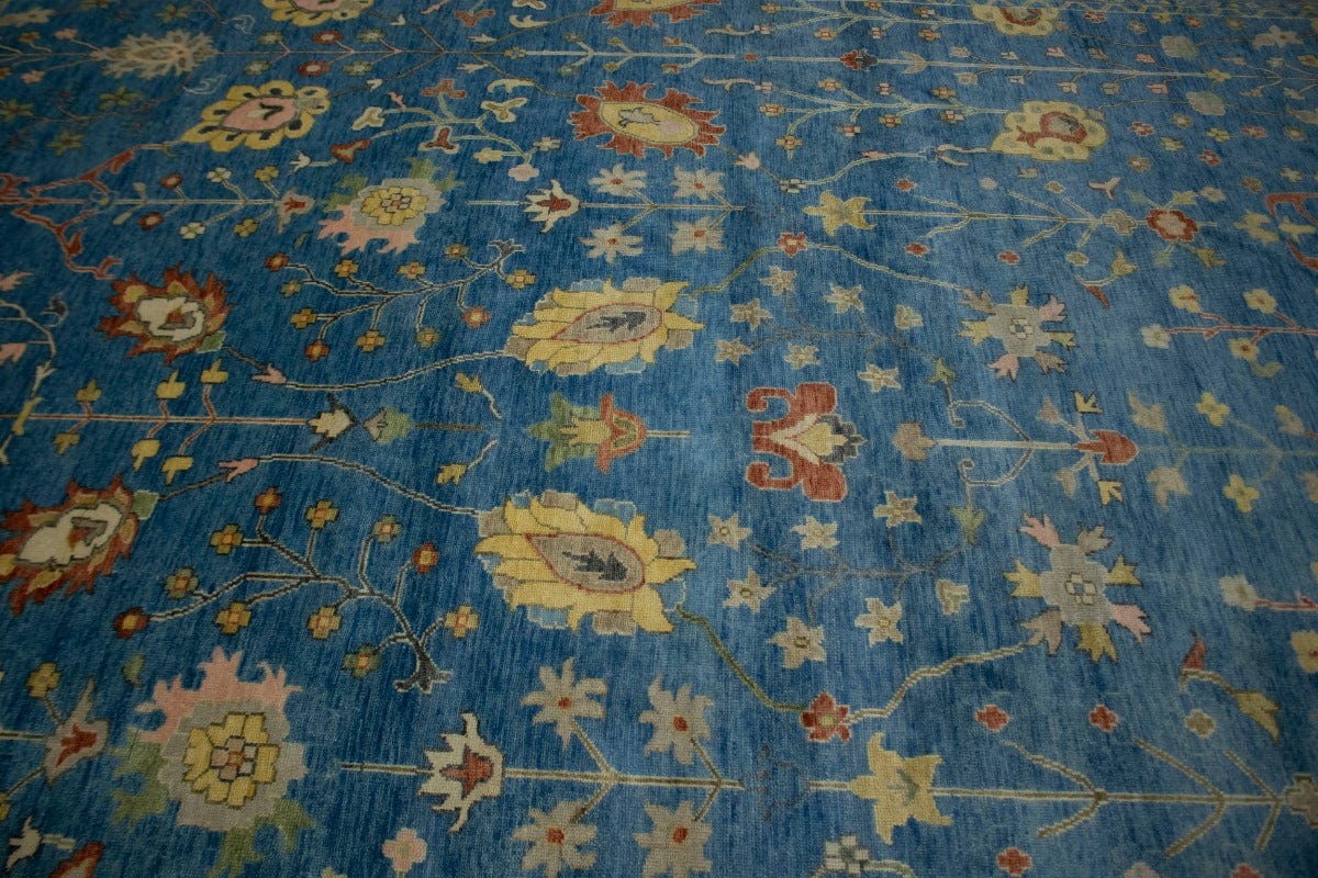 Blue Floral 12X15 Osh Chobi Oriental Rug