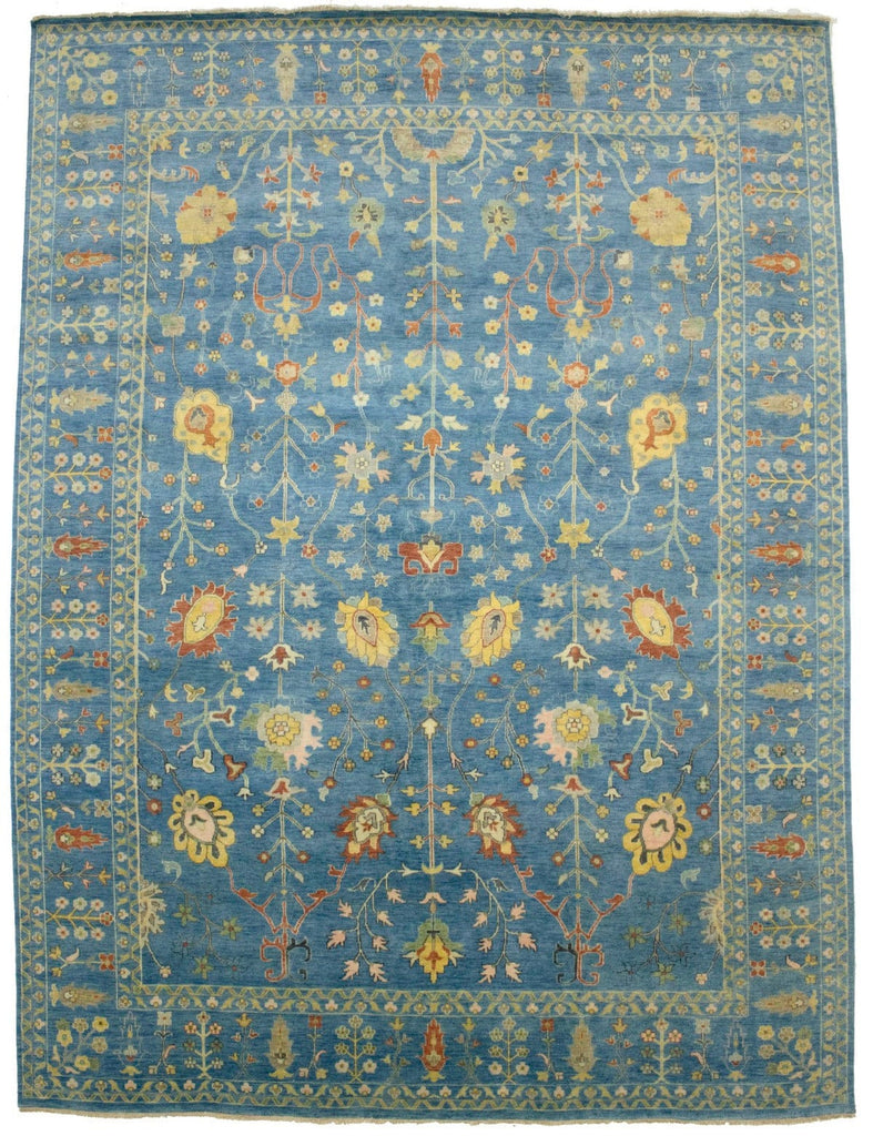 Blue Floral 10X14 Osh Chobi Oriental Rug