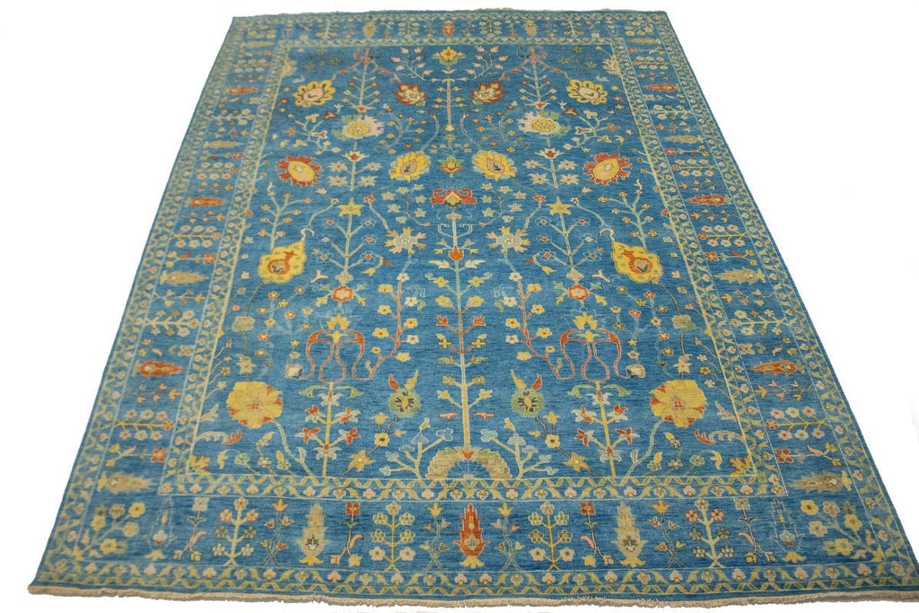 Blue Floral 10X14 Osh Chobi Oriental Rug