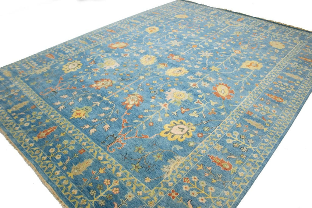 Blue Floral 10X14 Osh Chobi Oriental Rug