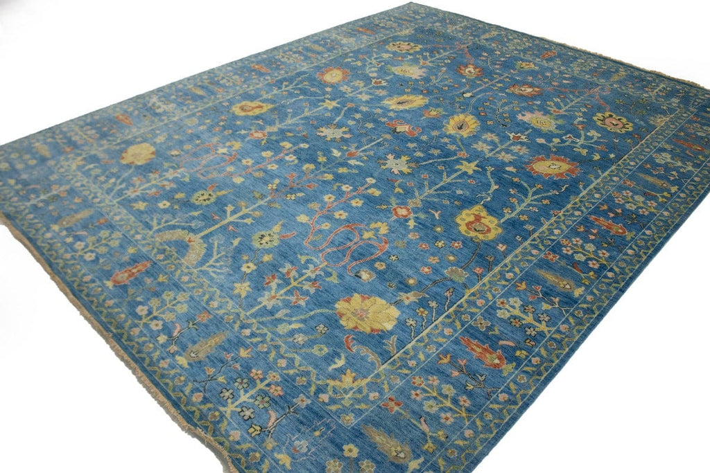 Blue Floral 9X12 Osh Chobi Oriental Rug