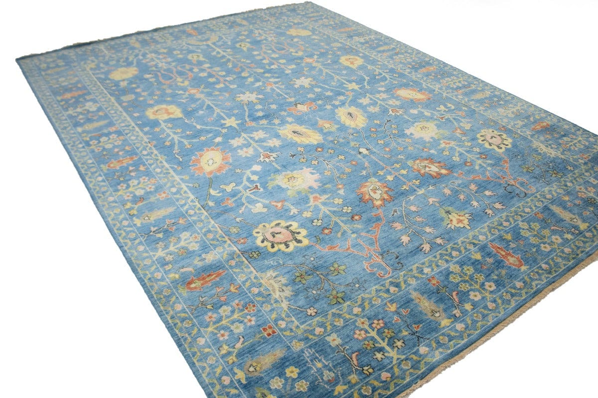 Blue Floral 9X12 Osh Chobi Oriental Rug