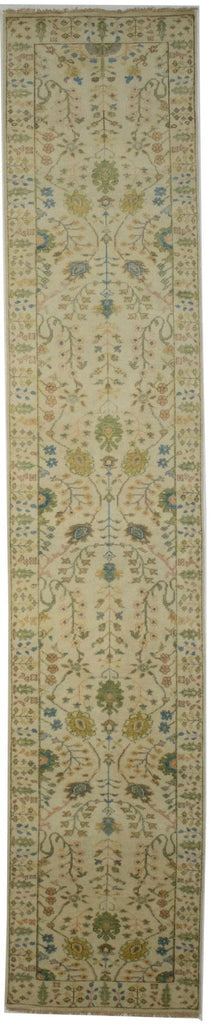 Ivory Floral 3X14 Osh Chobi Oriental Runner Rug