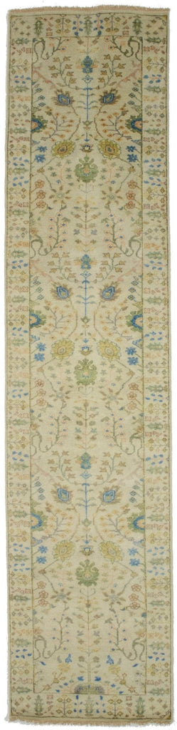 Ivory Floral 3X12 Osh Chobi Oriental Runner Rug