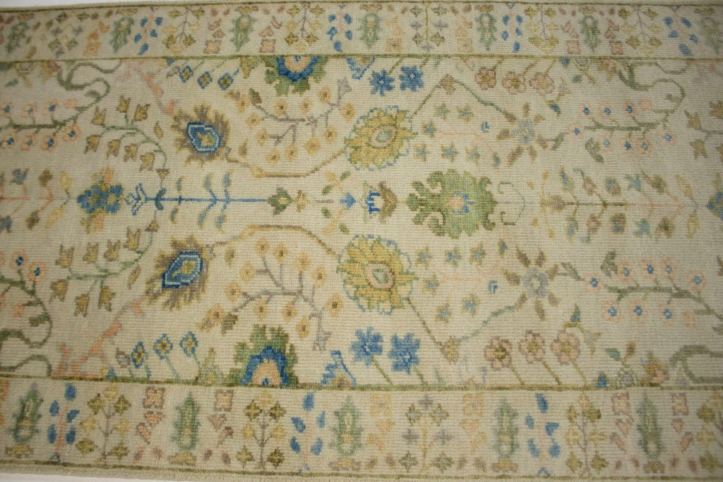 Ivory Floral 3X12 Osh Chobi Oriental Runner Rug