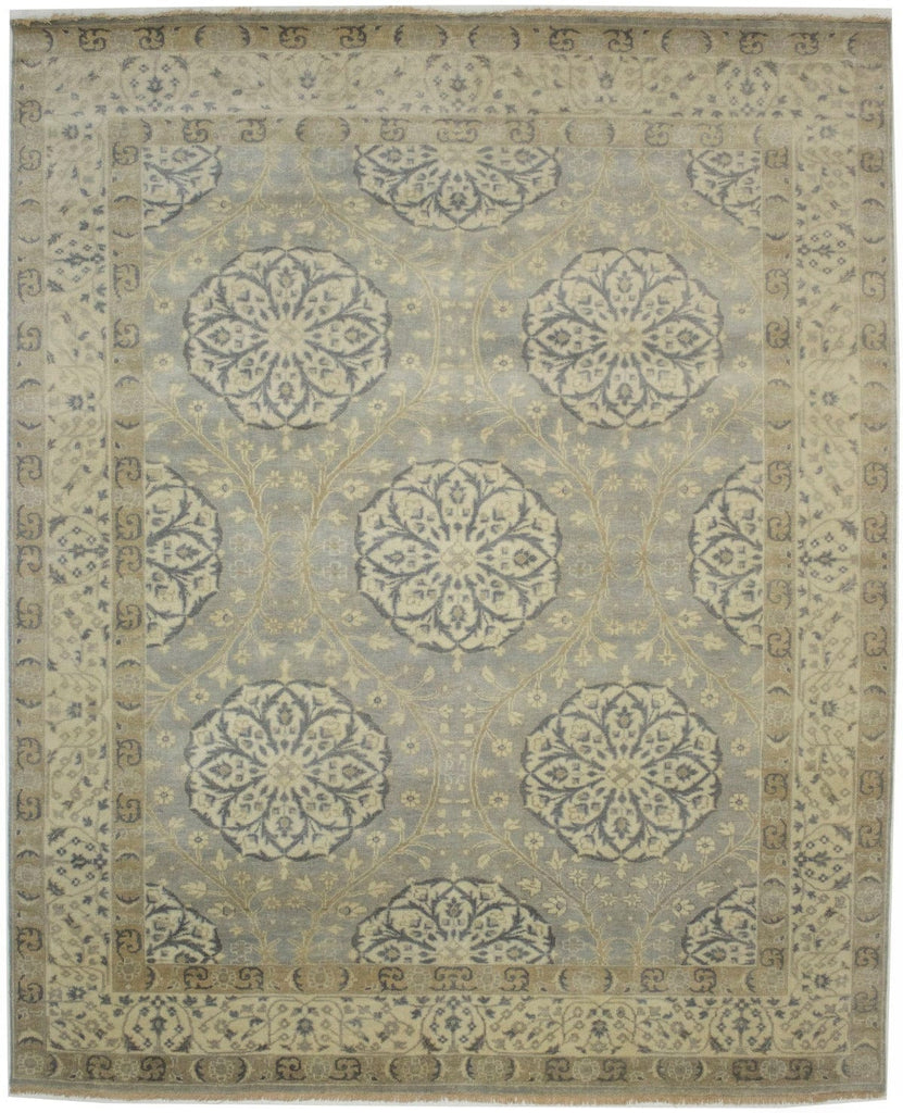 Gray Floral 8X10 Oushak Chobi Oriental Rug