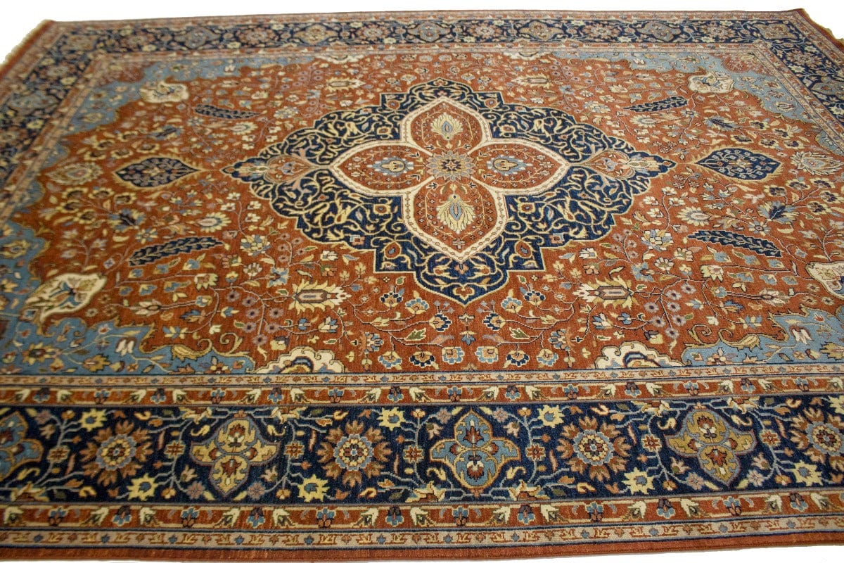 Rust Floral 10X14 Sarouk Goravan Heriz Oriental Rug