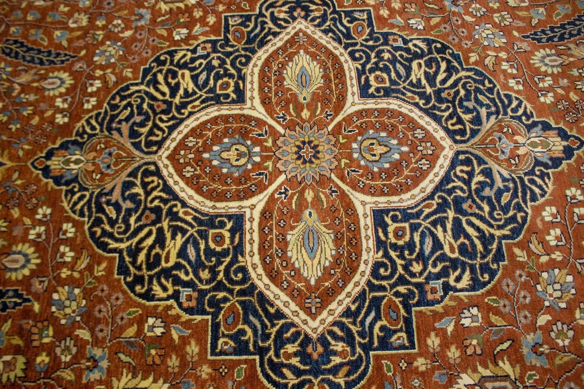 Rust Floral 10X14 Sarouk Goravan Heriz Oriental Rug