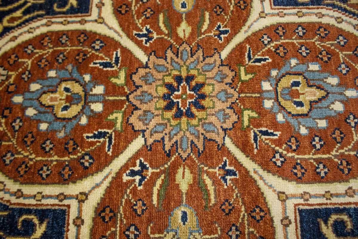 Rust Floral 10X14 Sarouk Goravan Heriz Oriental Rug