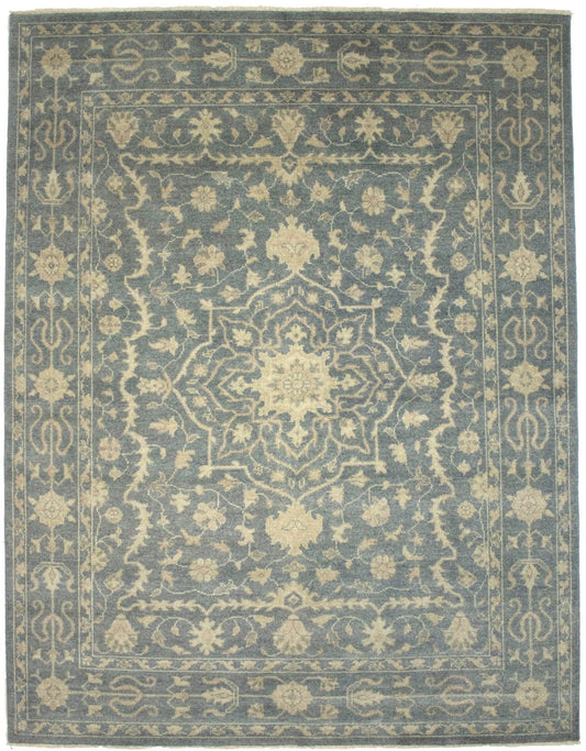 Slate Floral Transitional 8X10 Oriental Rug