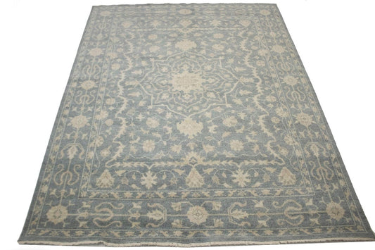 Slate Floral Transitional 8X10 Oriental Rug