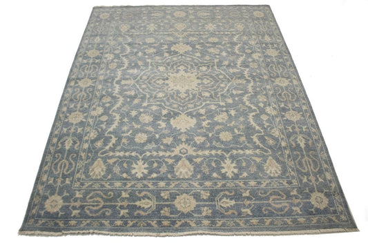 Slate Floral Transitional 8X10 Oriental Rug