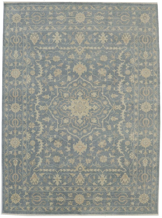 Slate Floral Transitional 9X12 Oriental Rug