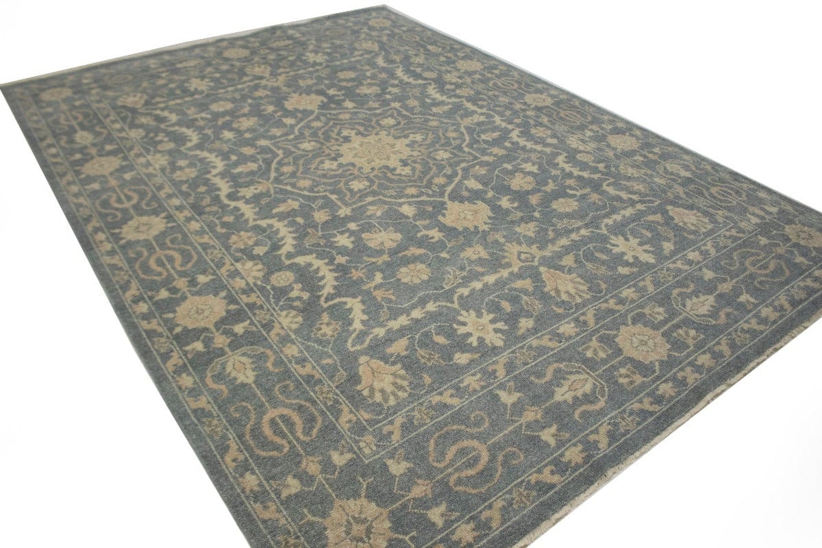 Slate Floral Transitional 9X12 Oriental Rug