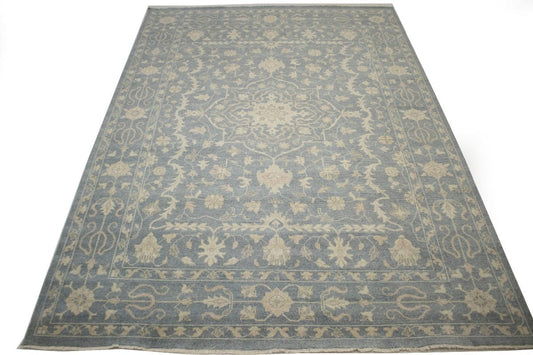 Slate Floral Transitional 10X14 Oriental Rug