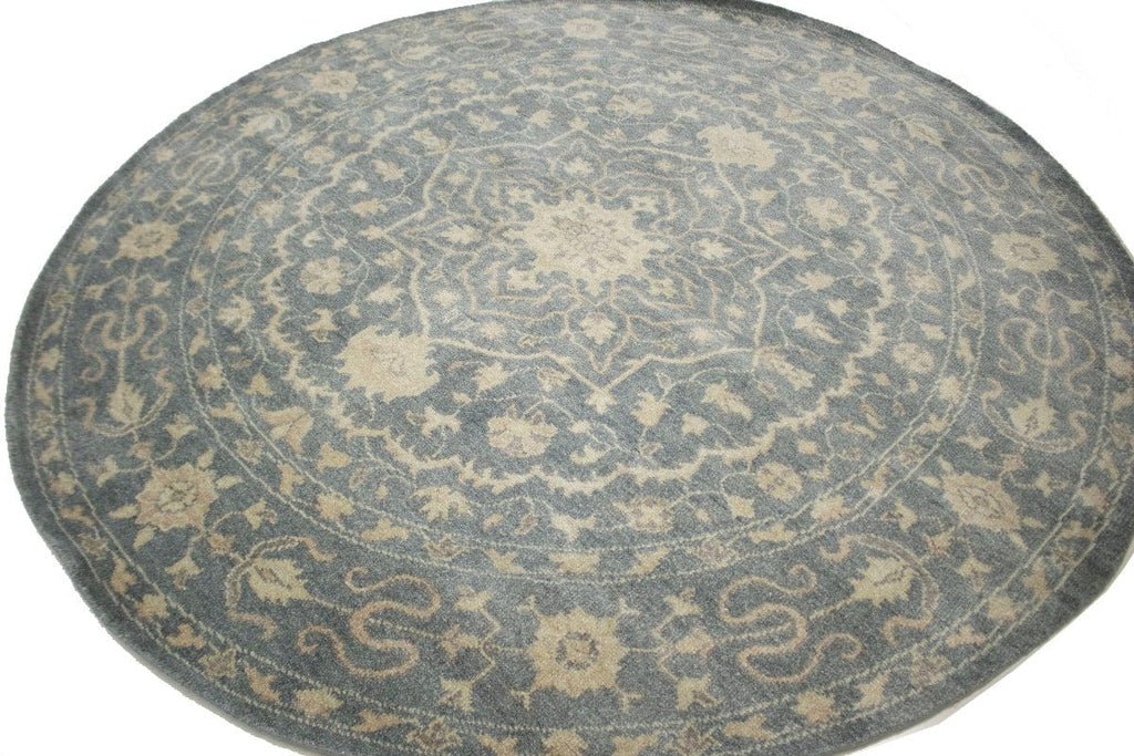 Slate Floral Transitional 8X8 Oriental Round Rug