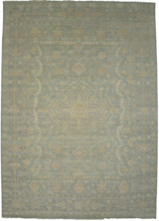 Teal Floral Transitional 10X14 Oriental Rug