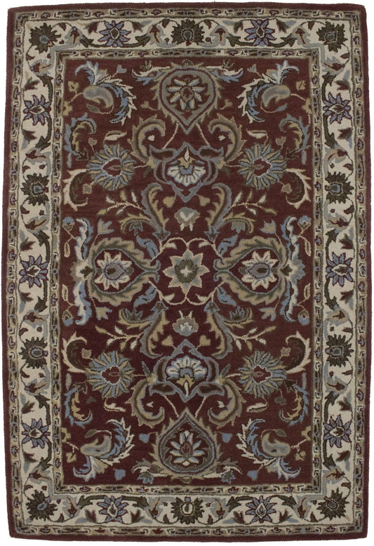 Traditional Red 4X6 Agra Oriental Rug