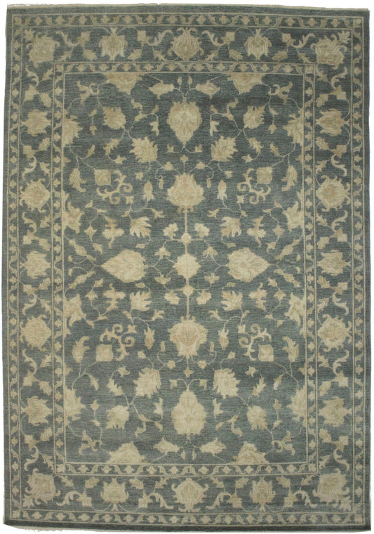 Dark Slate Floral Transitional 10X14 Oriental Rug