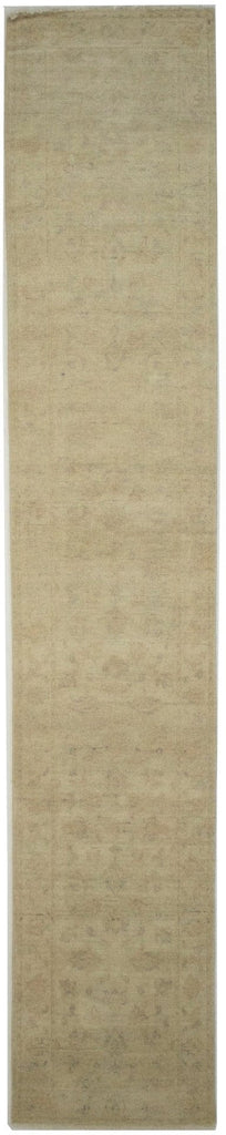 Muted Cream Floral 3X14 Oushak Chobi Oriental Runner Rug