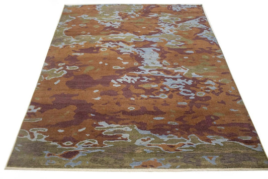 Multicolored Abstract 8X10 Oriental Modern Rug