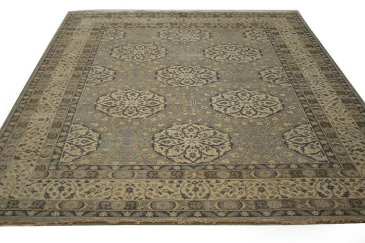 Gray Floral 9X12 Oushak Chobi Oriental Rug