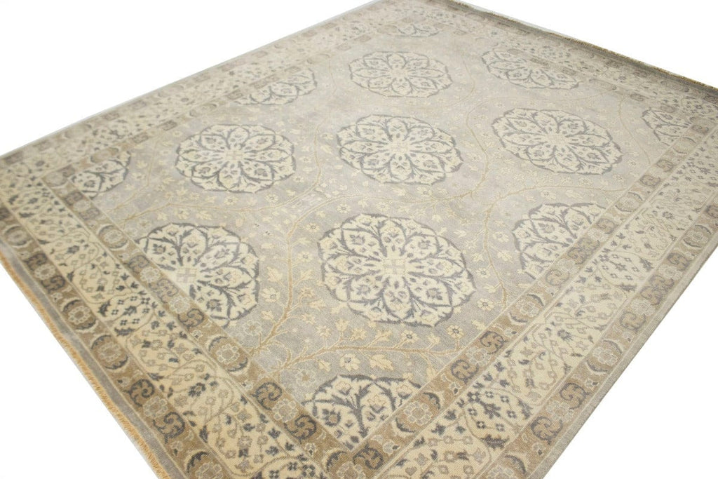 Gray Floral 8X10 Oushak Chobi Oriental Rug