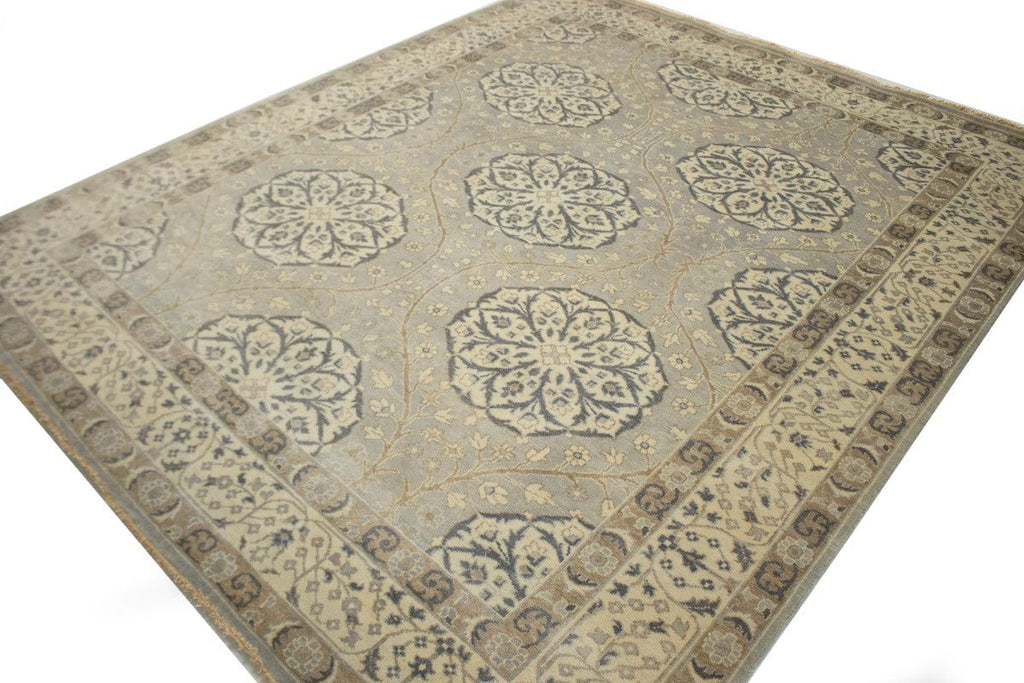 Gray Floral 8X10 Oushak Chobi Oriental Rug