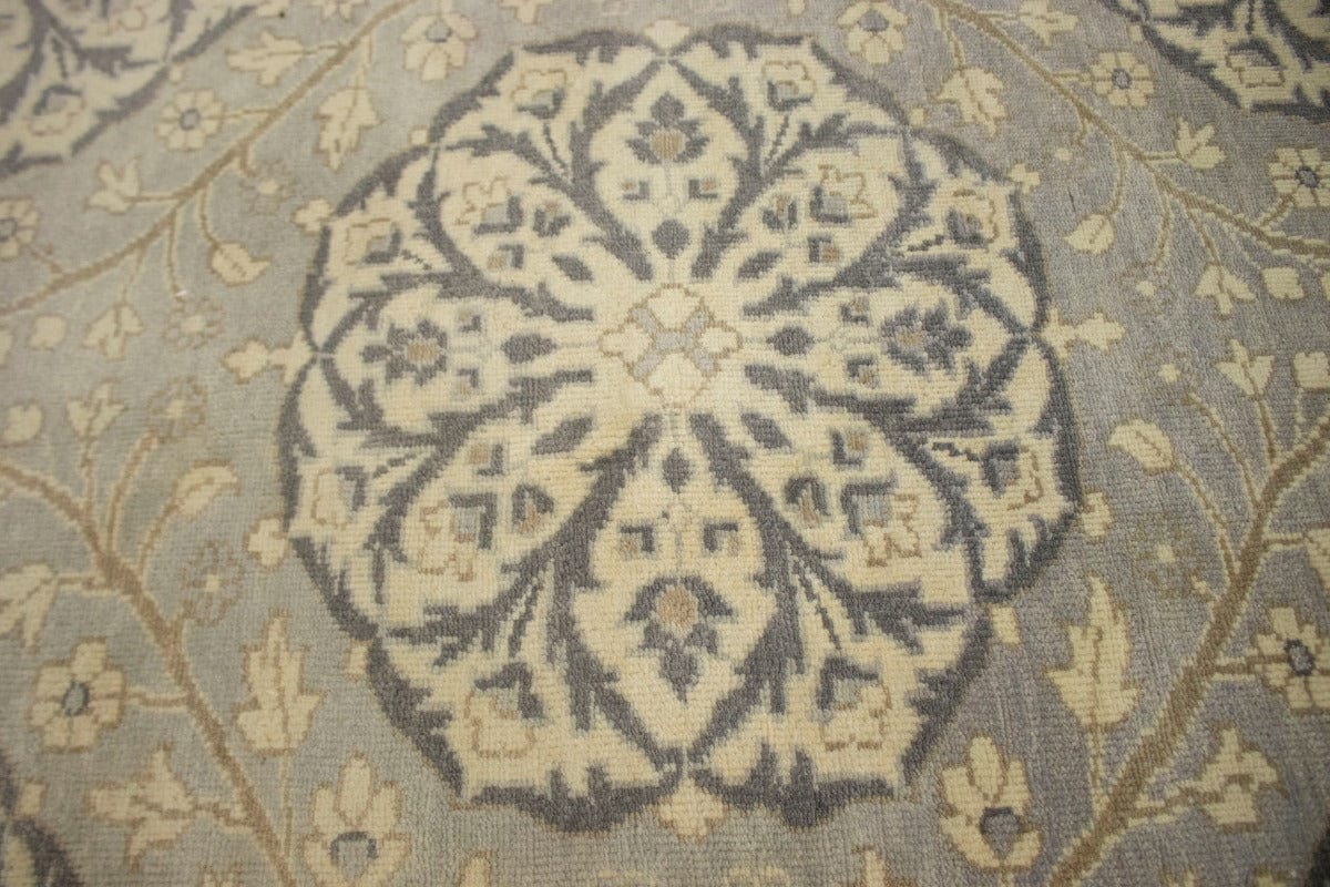 Gray Floral 8X10 Oushak Chobi Oriental Rug