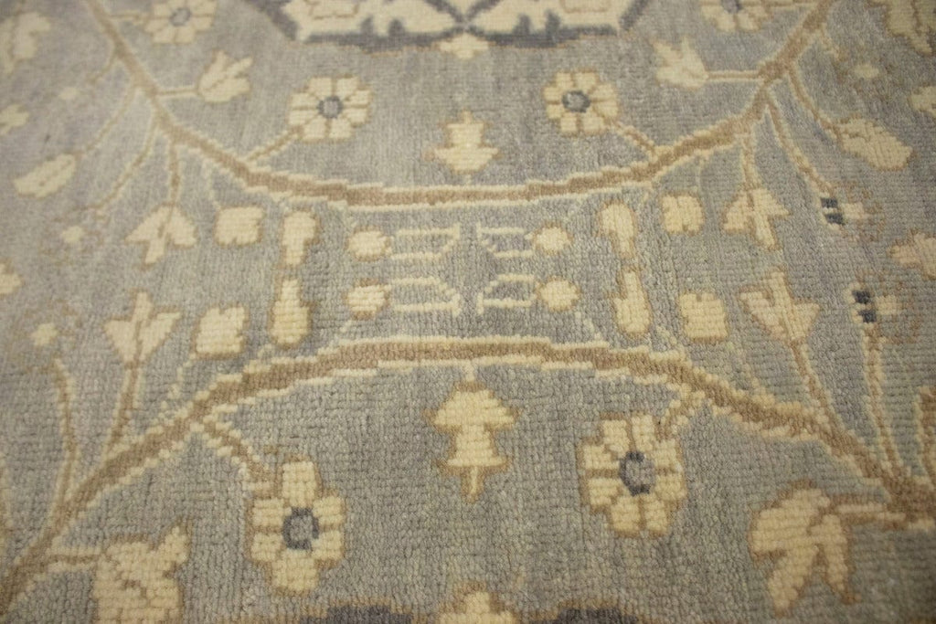 Gray Floral 8X10 Oushak Chobi Oriental Rug