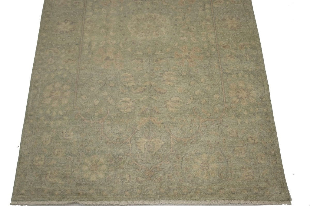 Green Floral Transitional 5X8 Oriental Rug