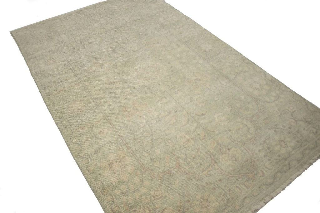 Green Floral Transitional 5X8 Oriental Rug