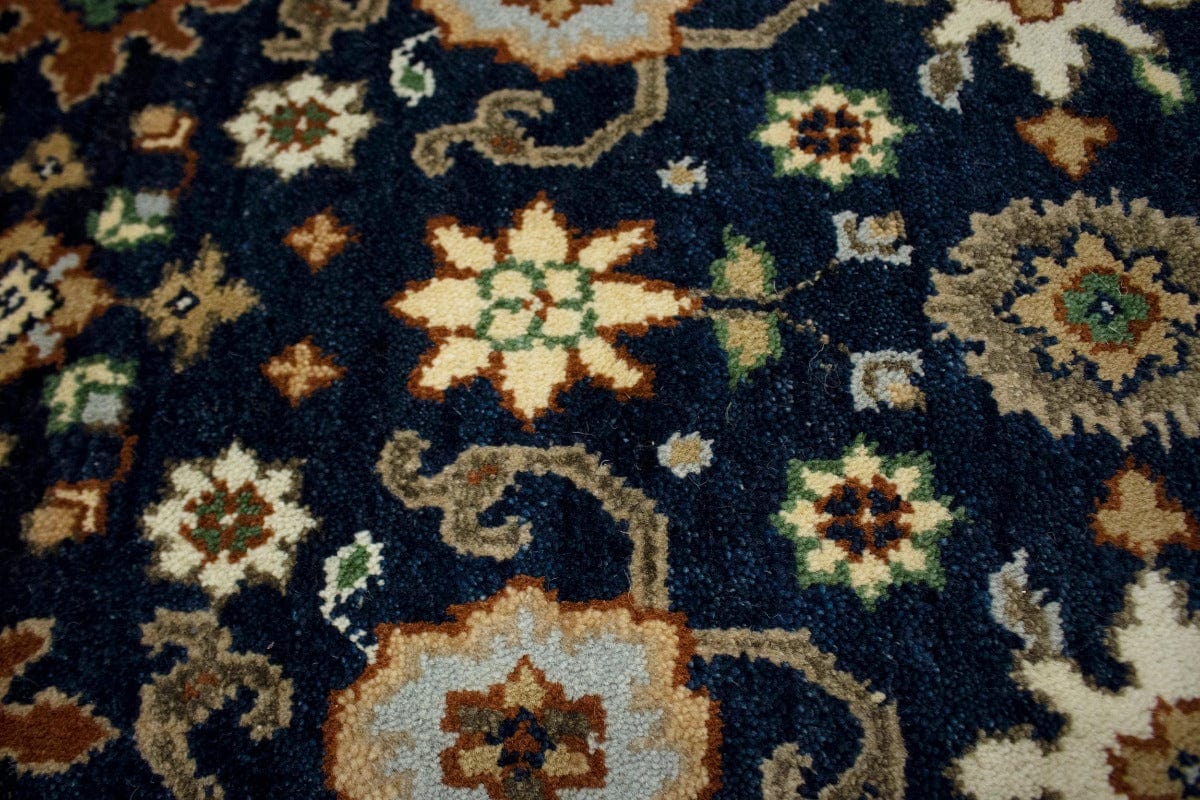 Dark Navy Floral 4X6 Indo-Mahal Oriental Rug