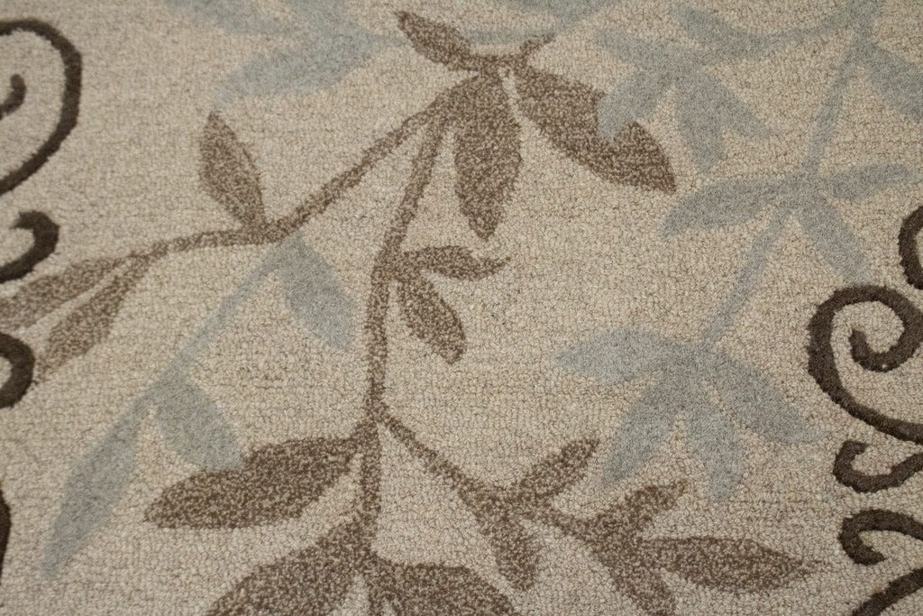 Beige Floral 5X8 Hand-Tufted Modern Rug