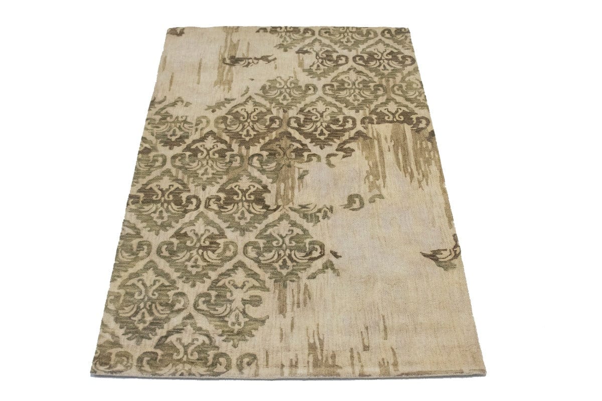 Art Deco Floral Beige 5X8 Modern Oriental Rug