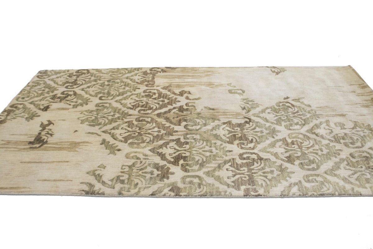 Art Deco Floral Beige 5X8 Modern Oriental Rug