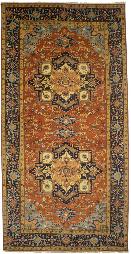 Rust Orange Floral 8X16 Heriz Serapi Palatial Oriental Rug