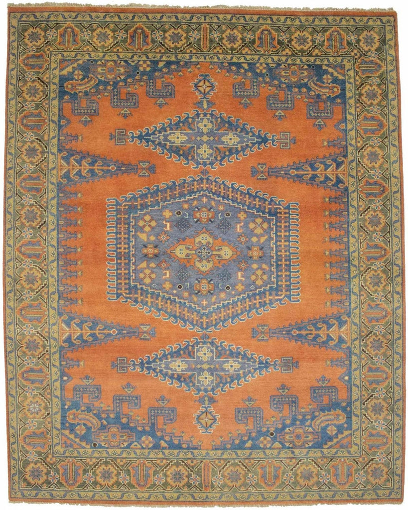 Orange Tribal 8X10 Indo-Viss Oriental Rug