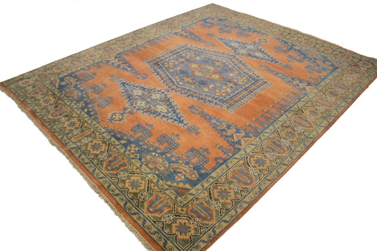 Orange Tribal 8X10 Indo-Viss Oriental Rug