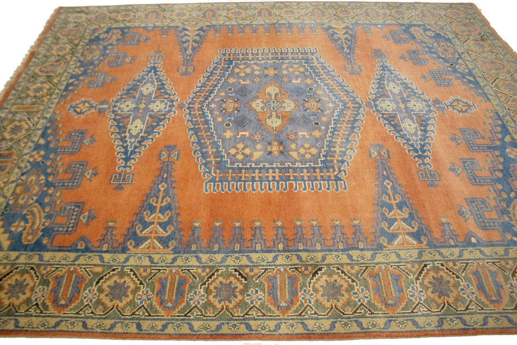 Orange Tribal 8X10 Indo-Viss Oriental Rug