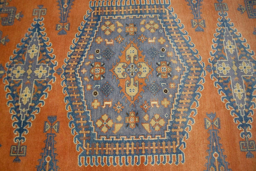 Orange Tribal 8X10 Indo-Viss Oriental Rug