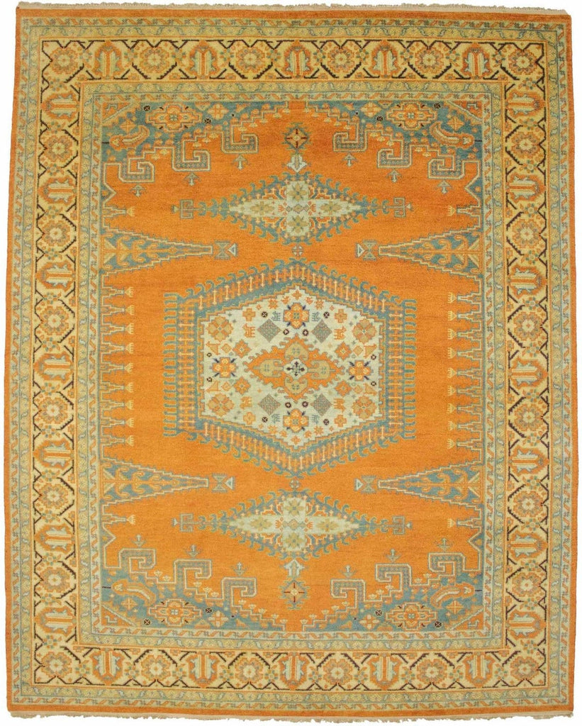 Orange Tribal 8X10 Indo-Viss Oriental Rug