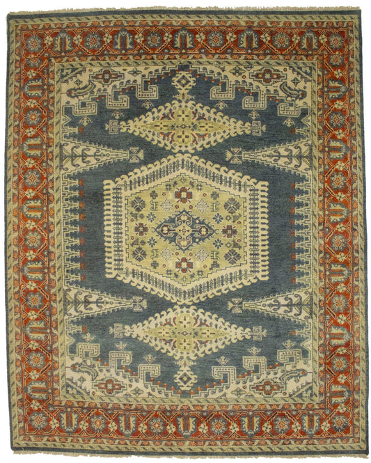 Charcoal Gray Tribal 8X10 Indo-Viss Oriental Rug