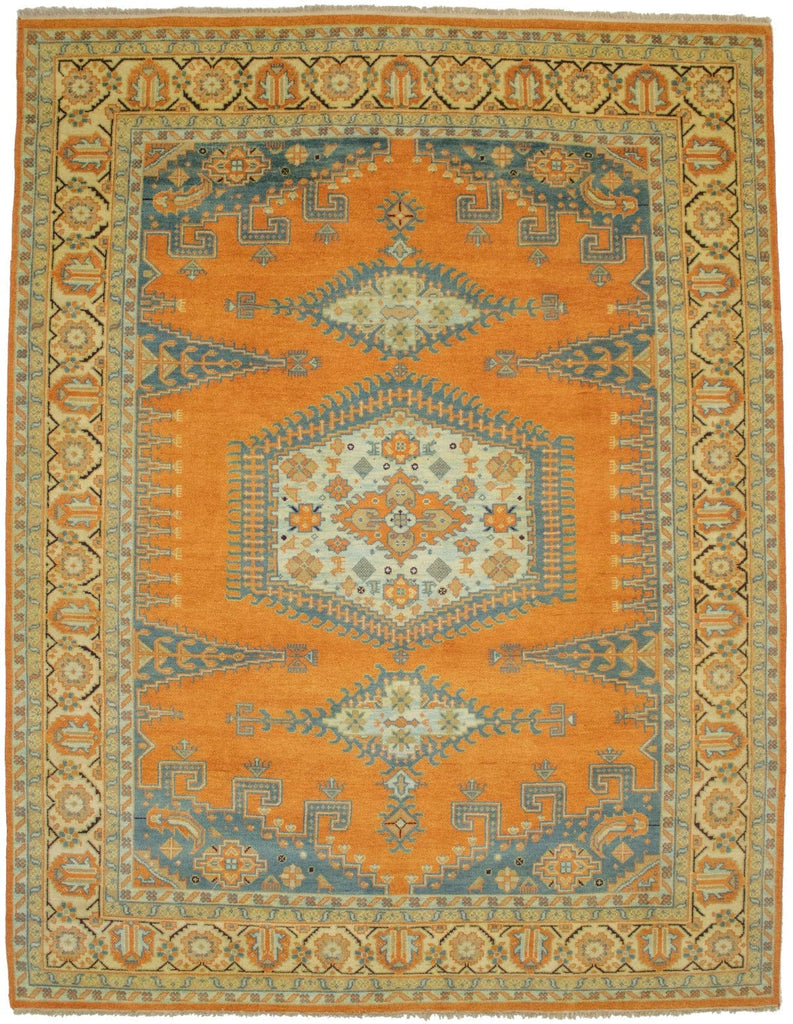 Orange Gray Tribal 9X12 Indo-Viss Oriental Rug